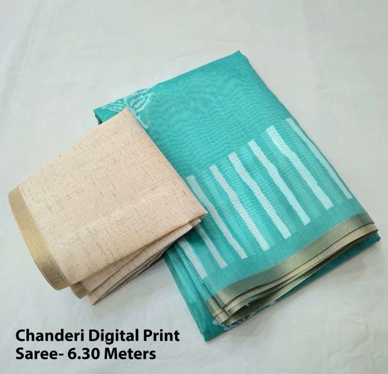 SC-BATIK LEAE BY ASLIWHOLESALE DESIGNER PURE CHANDERI SILK PRINTED SAREES-00292