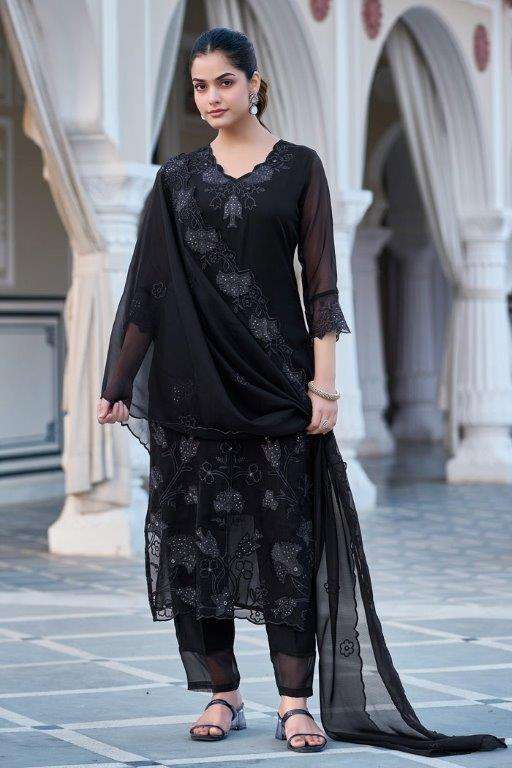 SC638 BY ASLIWHOLESALE DESIGNER PURE GEORGETTE EMBROIDERY DRESSES-00264