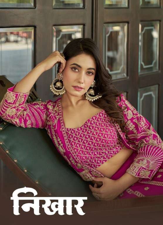 SENHORA NIKHAR COLOURS HEAVY EMBROIDERY CHINON LEHENGAS-00035