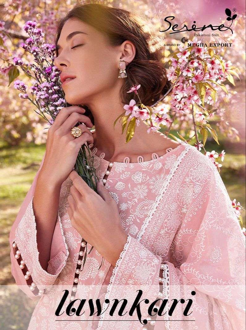 SERENE LAWNKARI PURE LAWN COTTON EMBROIDERY PAKISTANI DRESSES-00201