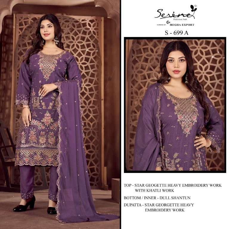 SERENE S-699 PURE GEORGETTE EMBROIDERY PAKISTANI DRESSES-00201