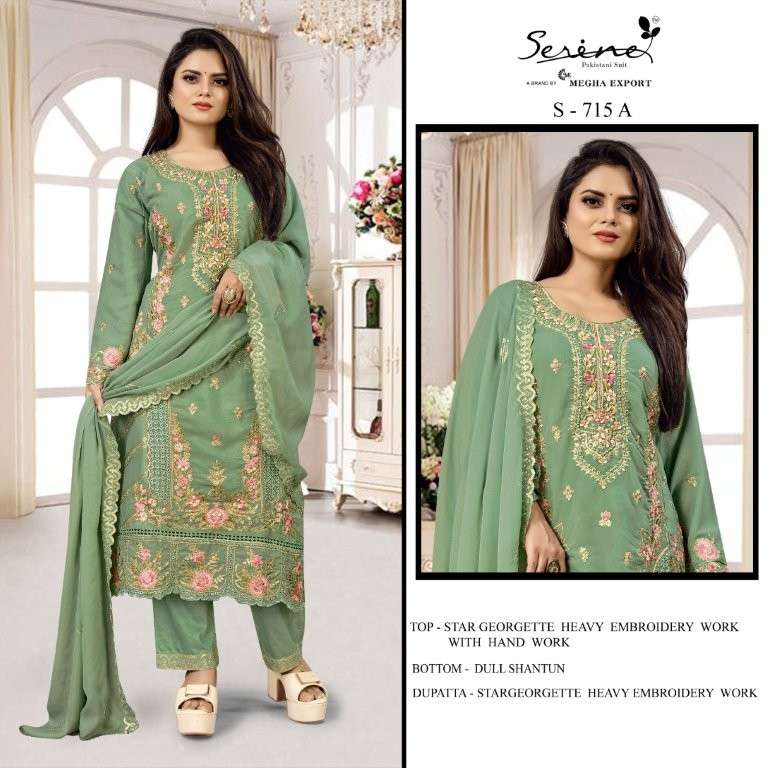 SERENE S-715 PURE GEORGETTE EMBROIDERY PAKISTANI DRESSES-00201