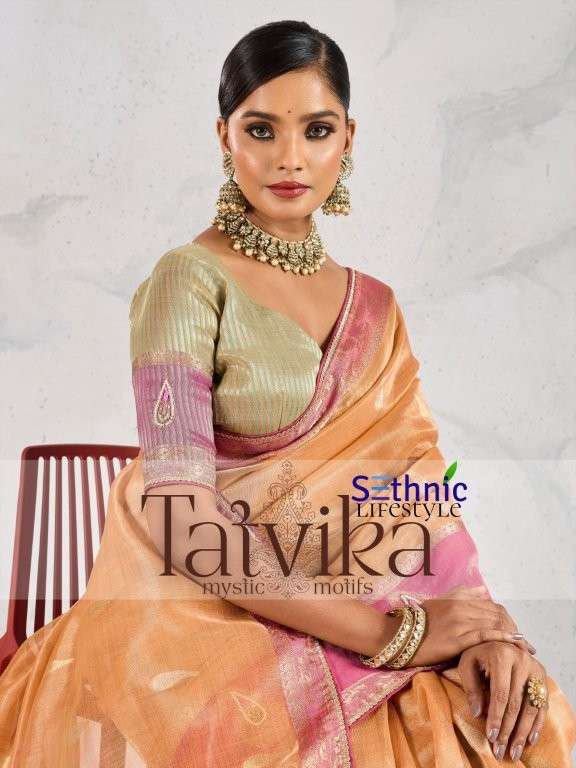 SETHNIC LIFESTYLE TATVIKA PURE LINEN WEAVING SAREES-00137