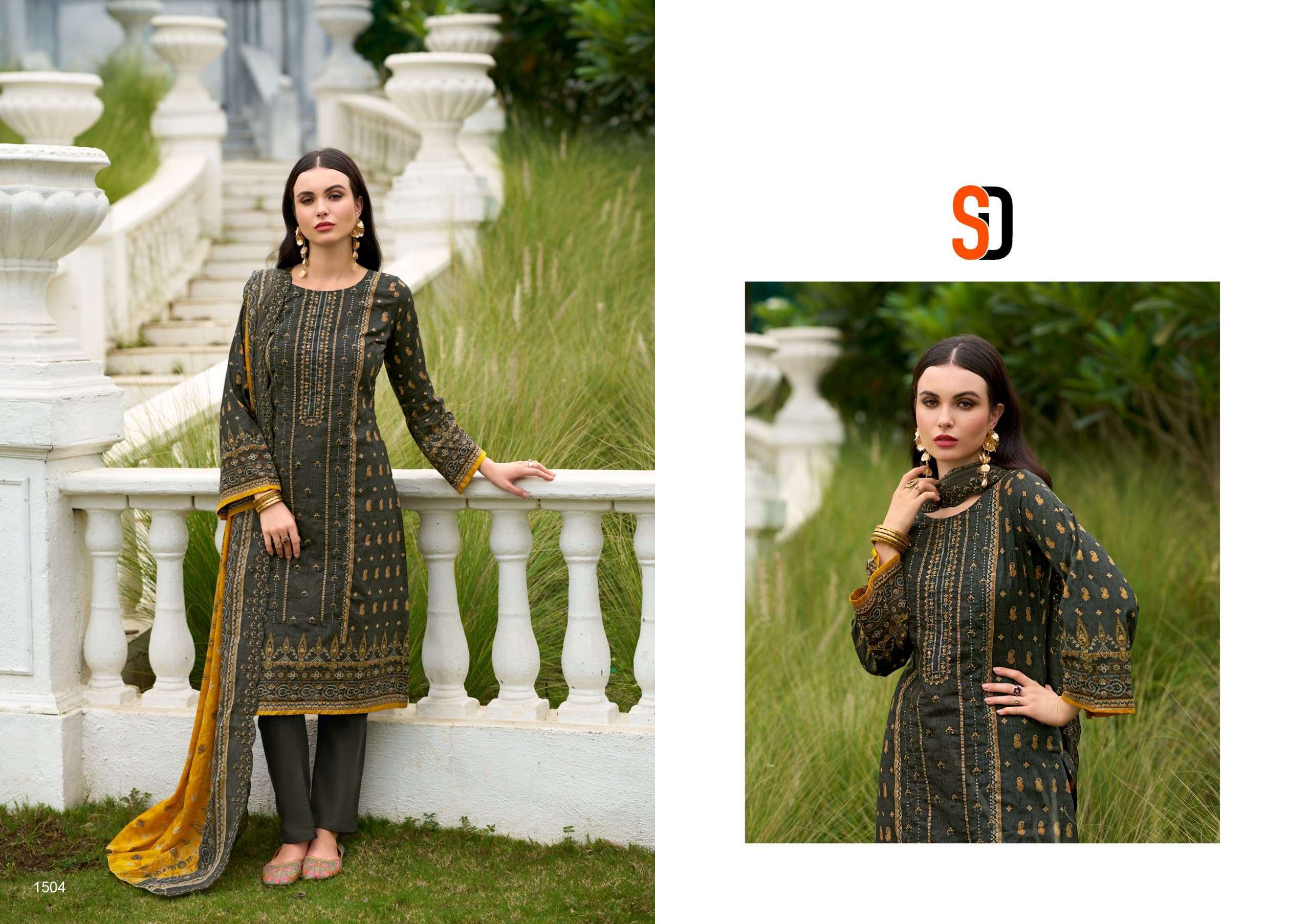 SHRADDHA DESIGNER BIN SAEED VOL-15 RM 1501 TO 1506 SERIES PRUE COTTON EMBROIDERY PAKISTANI DRESSES-0...