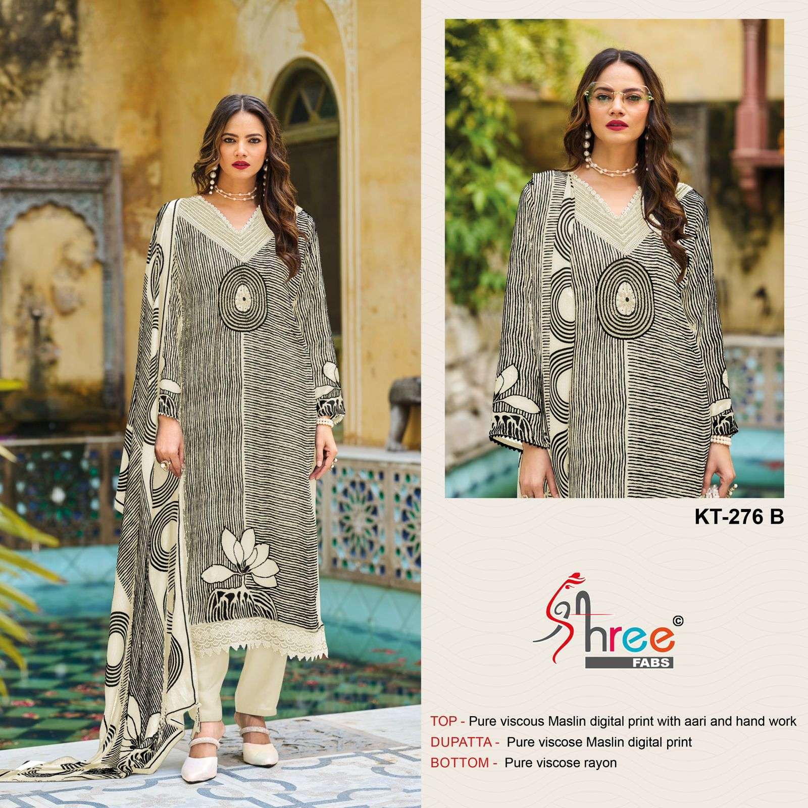 SHREE FAB KT-276 HEAVY VISCOSE MUSLIN PRINTED PAKISTANI DRESSES-00201