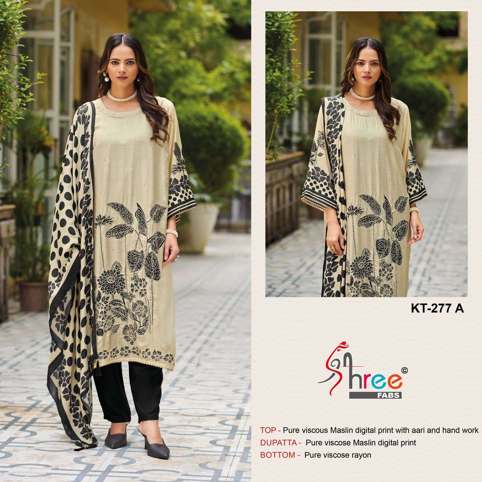 SHREE FAB KT-277 HEAVY VISCOSE MUSLIN PRINTED PAKISTANI DRESS-00201