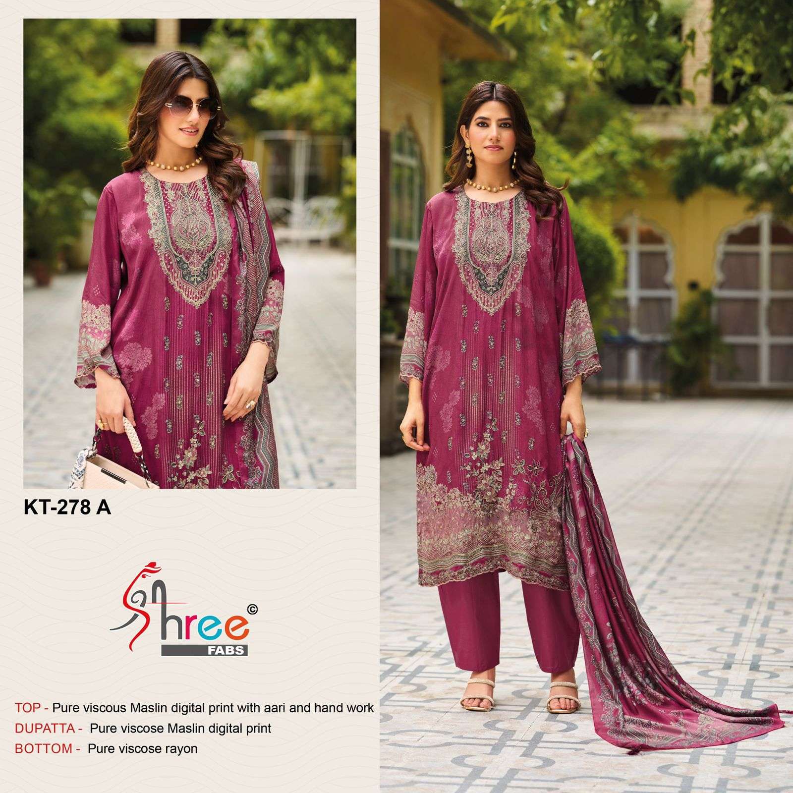 SHREE FAB KT-278 HEAVY VISCOSE MUSLIN PRINTED PAKISTANI DRESSES-00201
