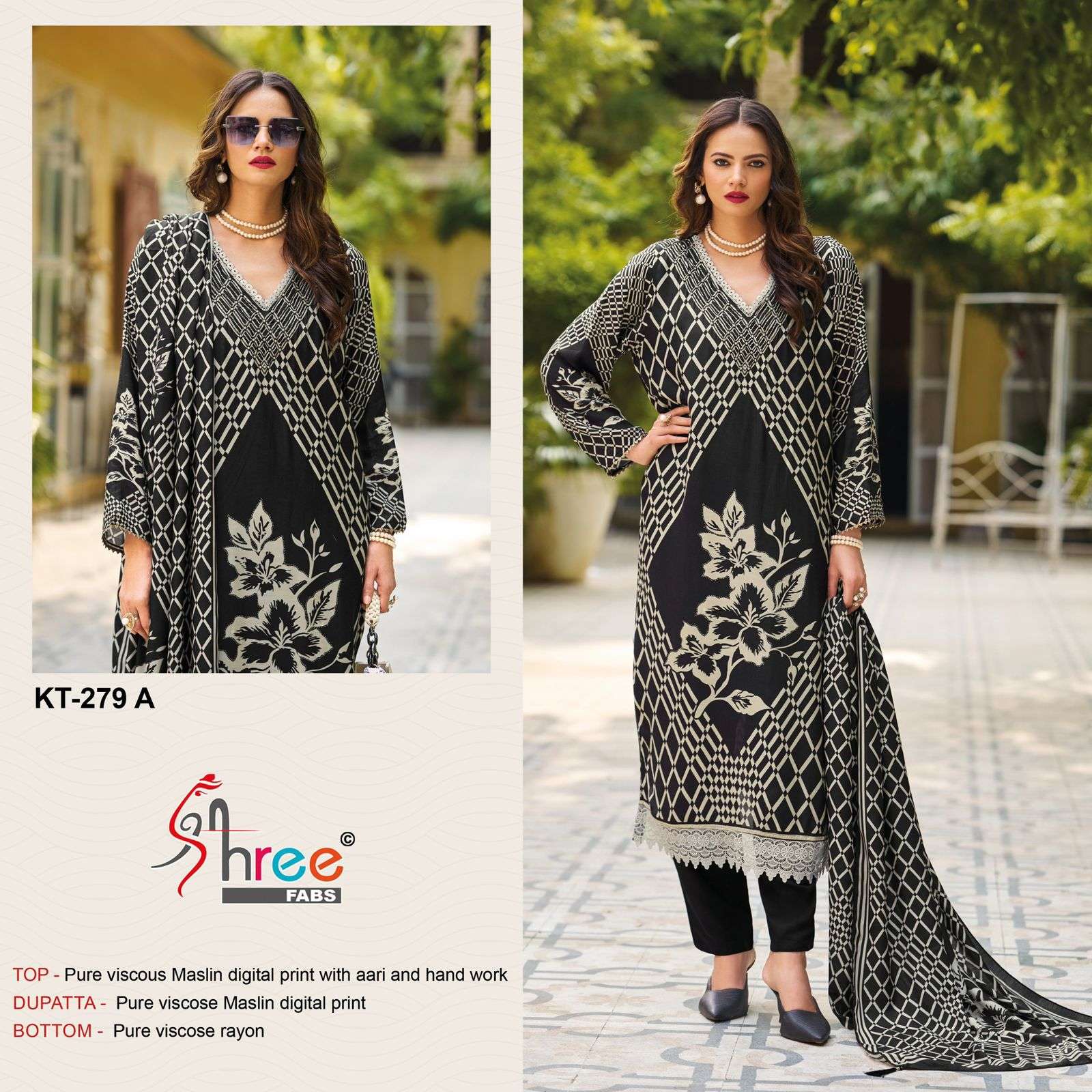 SHREE FAB KT-279 PURE HEAVY VISCOSE MUSLIN PRINTED PAKISTANI DRESSES-00201