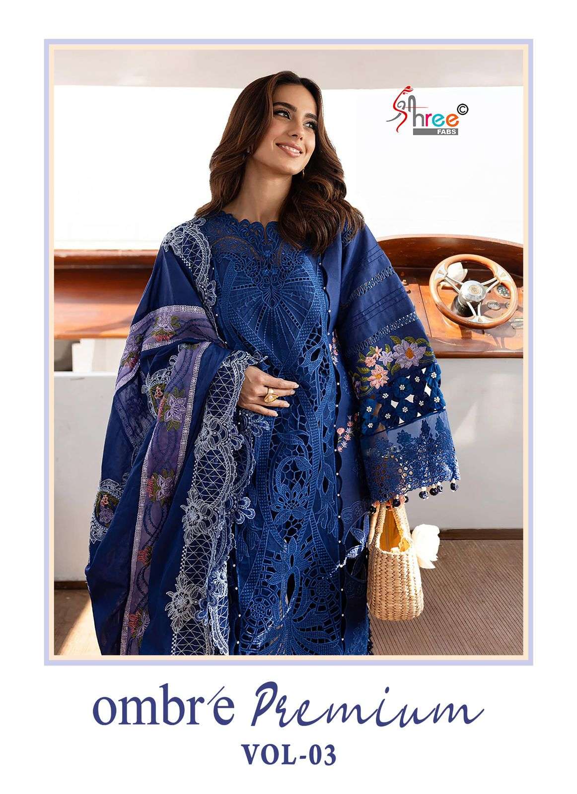 SHREE FAB OMBRE PREMIUM VOL-03 3946 TO 3949 SERIES HEAVY EMBROIDERY COTTON PAKISTANI DRESSES-00201