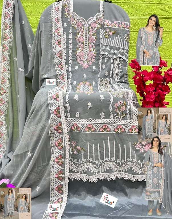 SHREE FAB S-5114 PURE FAUX GEORGETTE EMBRODIERY PAKISTANI DRESS-00201