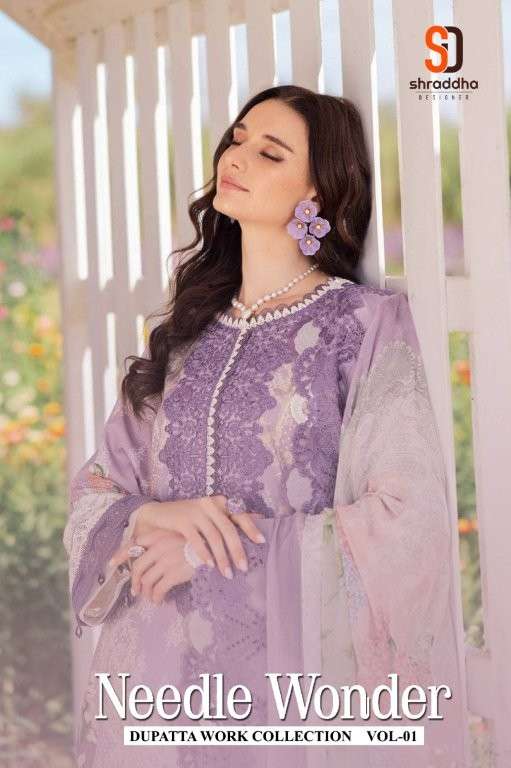 SHREEN DESUGNER NEEDLE WONDER VOL-01 PURE COTTON PRINTED PAKISTANI DRESSES-00011