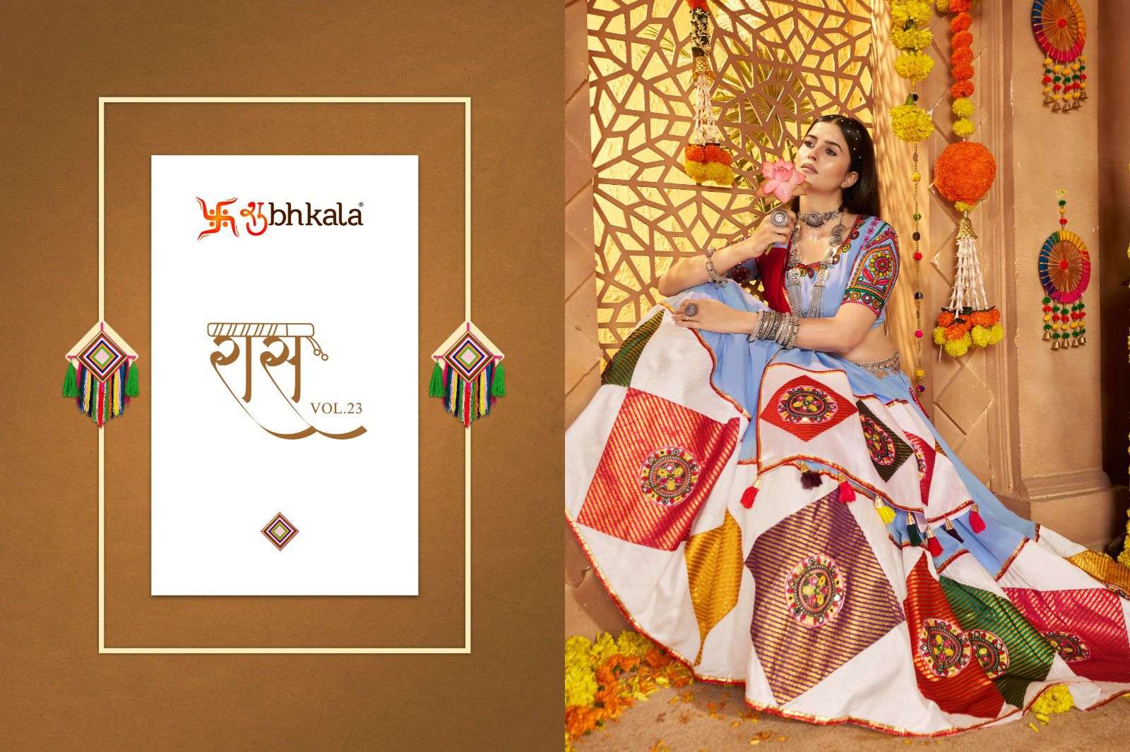 SHUBHKALA RAAS VOL-23 11041 TO 11043 SERIES PURE VISCOSE COTTON EMBROIDERY PRINTED LEHENGAS-00278