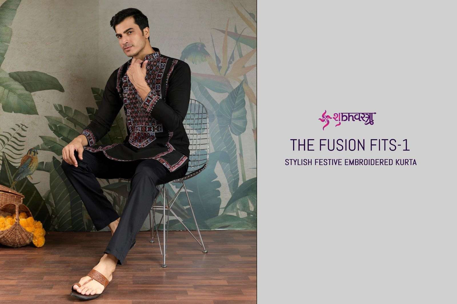 SHUBHVASTRA THE FUSION FITS VOL-1 61301 TO 61305 SERIES PURE VISCOSE SILK EMBROIDERY PRINTED MENS KU...