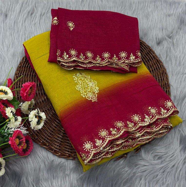 SILK RASGULA BY ASLIWHOLESALE DESIGNER PURE CRUNCHY SILK EMBROIDERY SAREES-00256