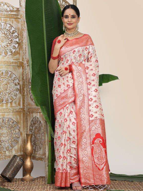 SINDOORI SAAT BY ASLIWHOLESALE DESIGNER PURE LINEN COTTON SAREES-00281