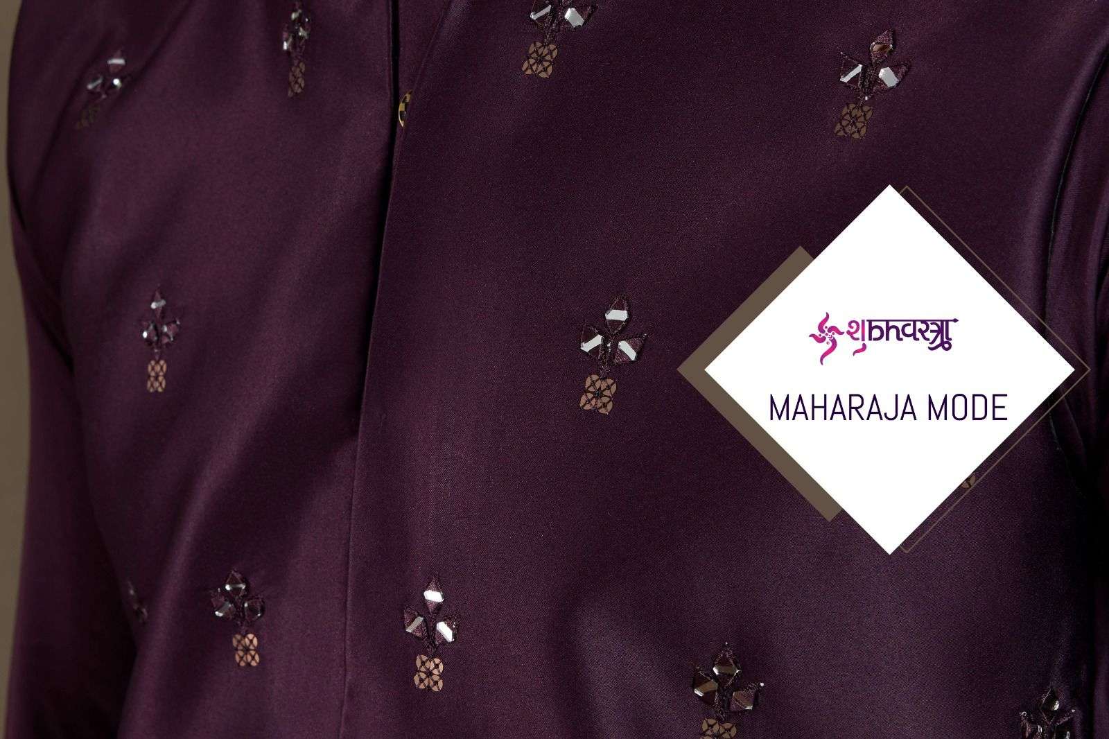 SUBHVATRA MAHARAJA MODE 61101 TO 61105 SERIES PURE SILK EMBROIDERY PRINTED MENS KURTAS-00278
