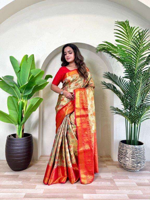SUJATA BY ASLIWHOLESALE DESIGENR PURE KANCHIPURAM SILK SAREES-00282