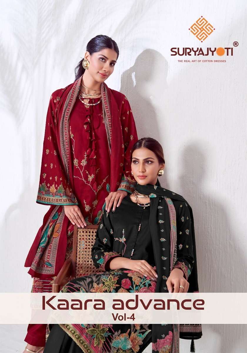 SURYAJYOTI KAARA ADVANCE VOL-4 40001 TO 40006 SERIES PURE SATIN PRINTED DRESSES-00015