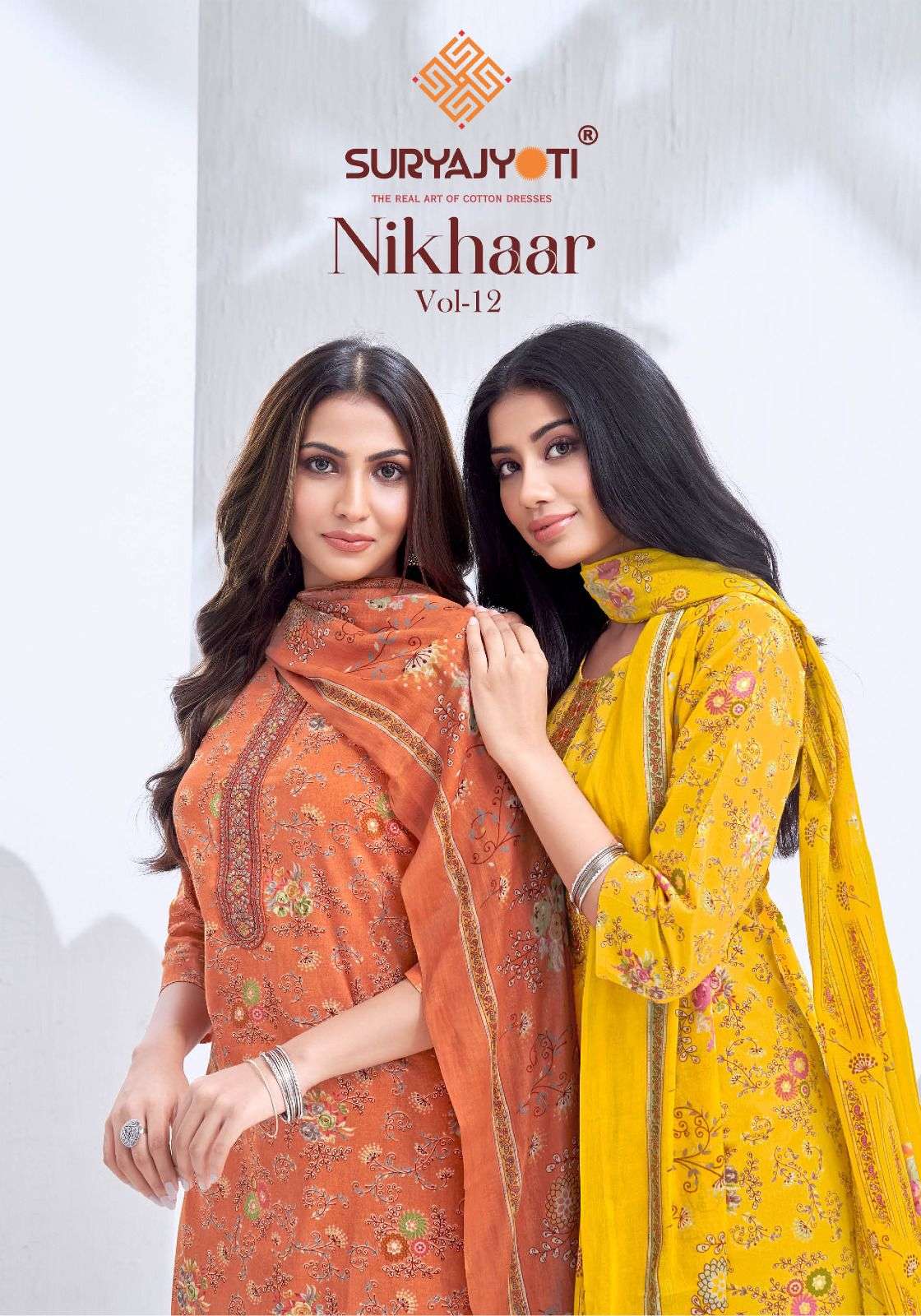 SURYAJYOTI NIKHAAR VOL-12 12001 TO 12010 SERIES PURE COTTON PRINTED DRESSES-00015