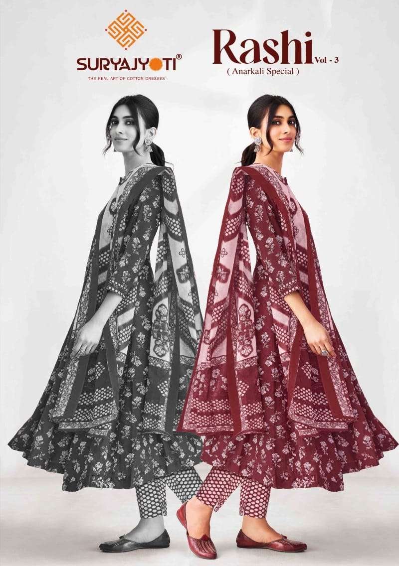 SURYAJYOTI RASHI VOL-3 3001 TO 3010 SERIES PURE COTTON PRINTED DRESSES-00015