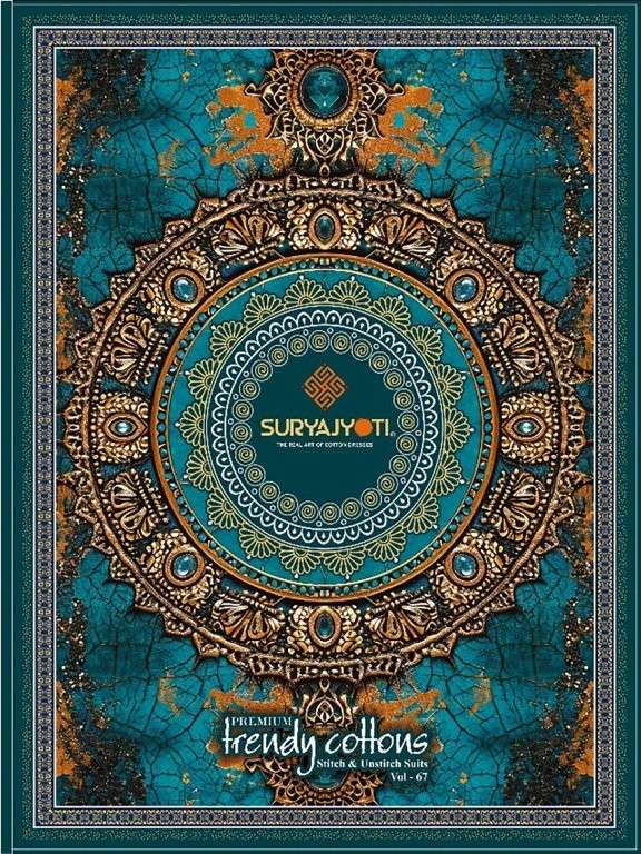 SURYAJYOTI TRENDY COTTON VOL-67 6701 TO 6720 SERIES PURE COTTON PRINTED DRESSES-00015