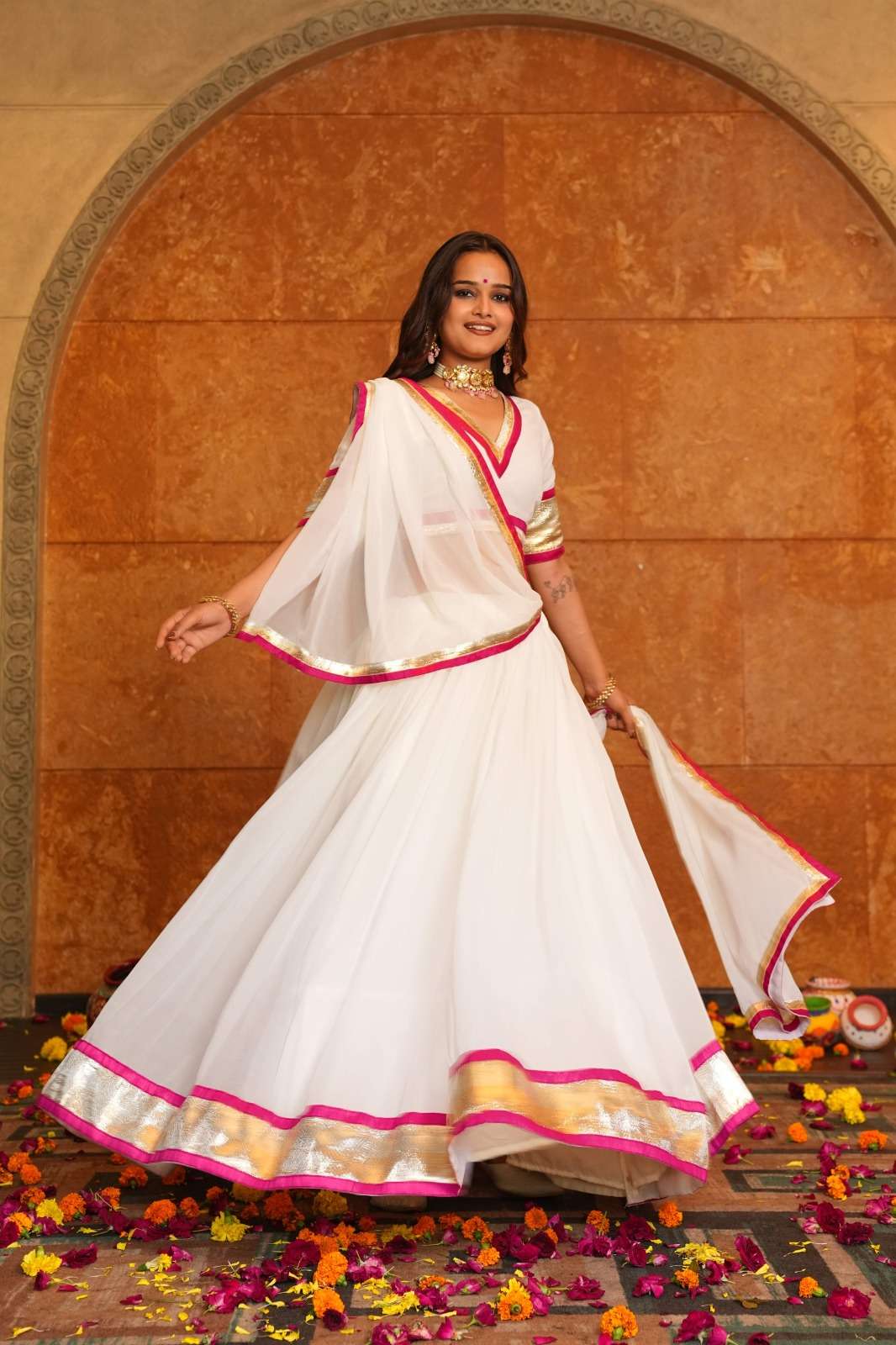 SWAROOP VOL-1 NX BY ASLIWHOLESALE DESIGNER PURE GEROGETTE EMBROIDERY PRINTED LEHENGAS-00265