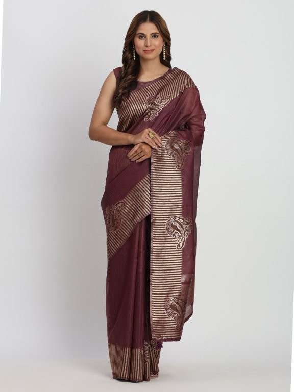 TAARINI BY ASLIWHOLESALE DESIGNER PURE LINEN COTTON SAREES-00281