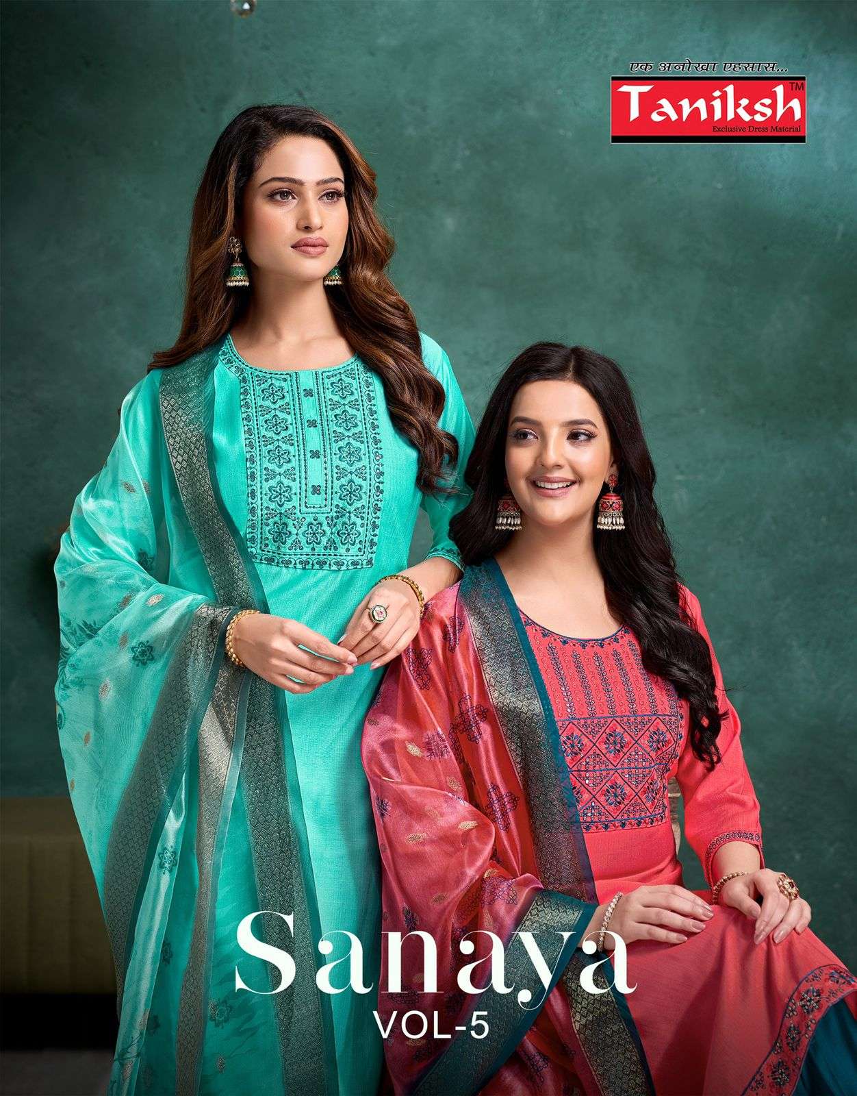 TANIKSH SANAYA VOL-05 PURE VERTICAL EMBRODIERY DRESSES-00140