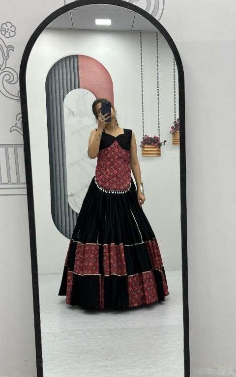TAPI-257 BY ASLIWHOLESALE DESIGNER PURE COTTON LEHENGAS-00185