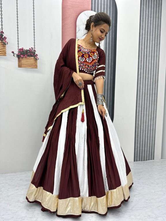 TAPI-260 BY ASLIWHOLESALE DESIGNER PURE COTTON LEHENGAS-00185