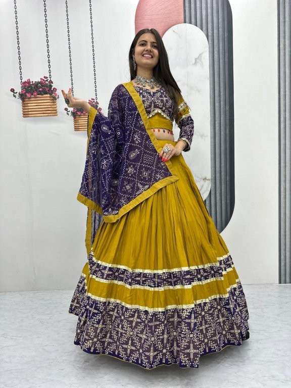 TAPI-263 BY ASLIWHOLESALE DESIGNER PURE COTTON LEHENGAS-00185