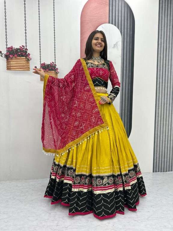 TAPI-264 BY ASLIWHOLESALE DESIGNER PURE COTTON LEHENGAS-00185