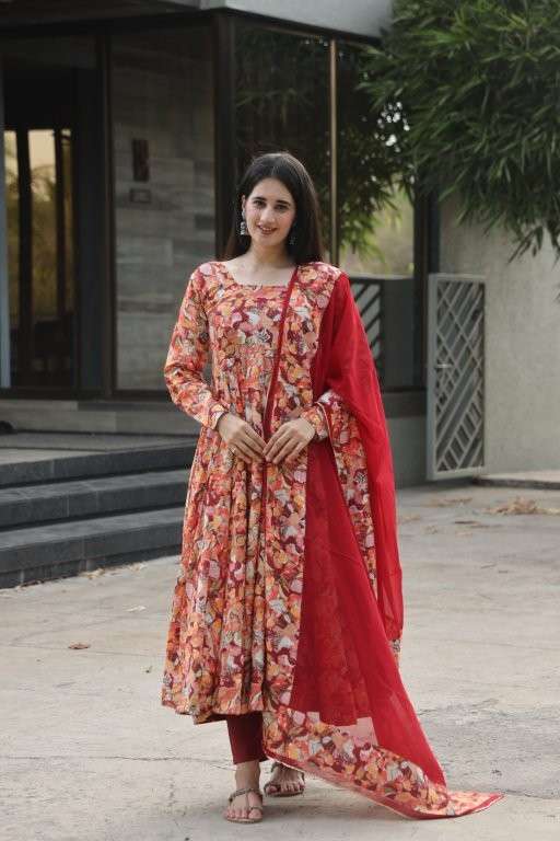 TD-6080 SERIES BY ASLIWHOLESALE DESIGNER PURE MUSLIN EMBROIDERY PRINTED DRESSES-00235