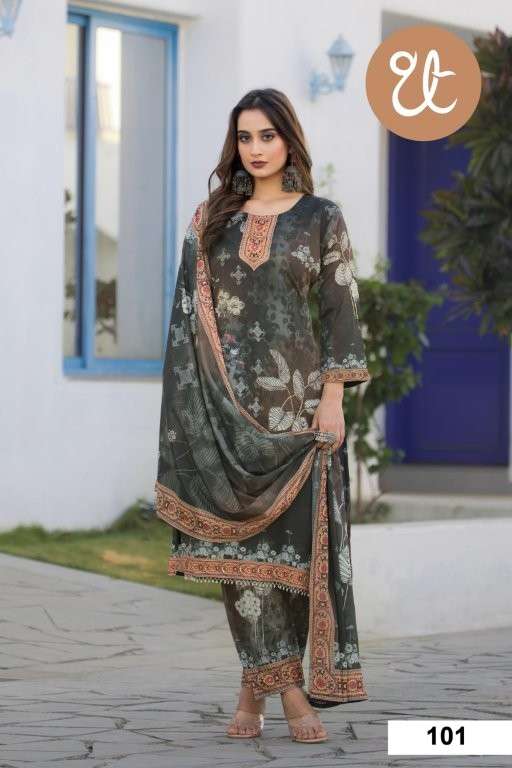 THREAD THRILL DN-101 TO 104 SERIES PURE CHINNON DIGITAL PRINTED DRESSES-00269