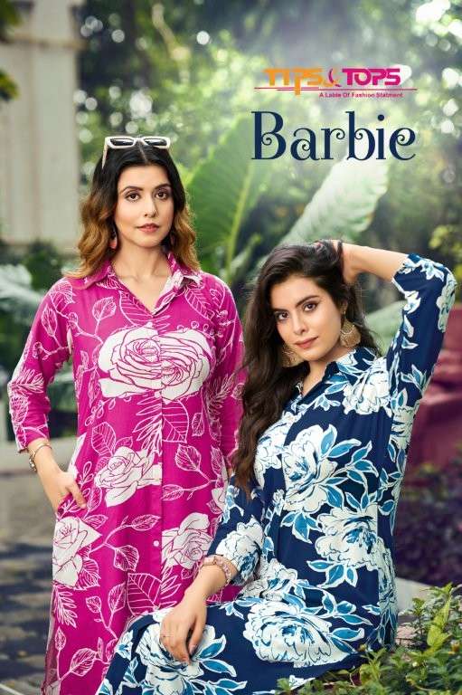 TIPS AND TOPS BARBIE PURE RAYON PRINTED CO-ORD SET-00140