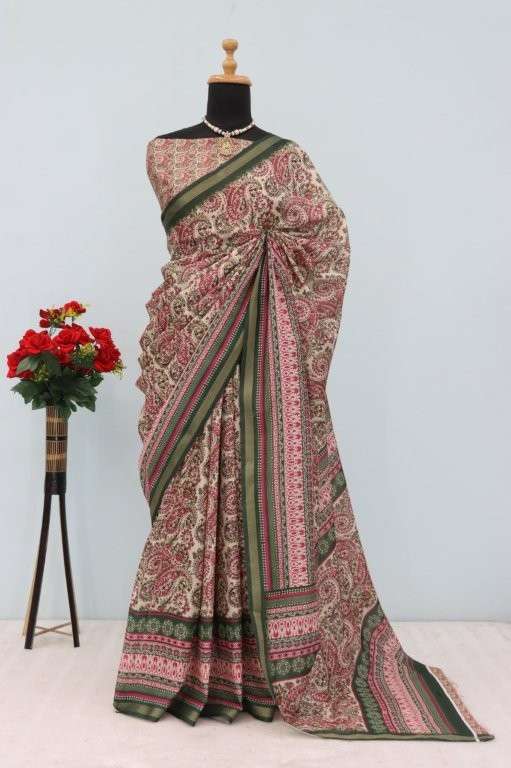 TISHA BY ASLWIHOLESALE DESIGNER PURE COTTON PRINTED SAREES-00254