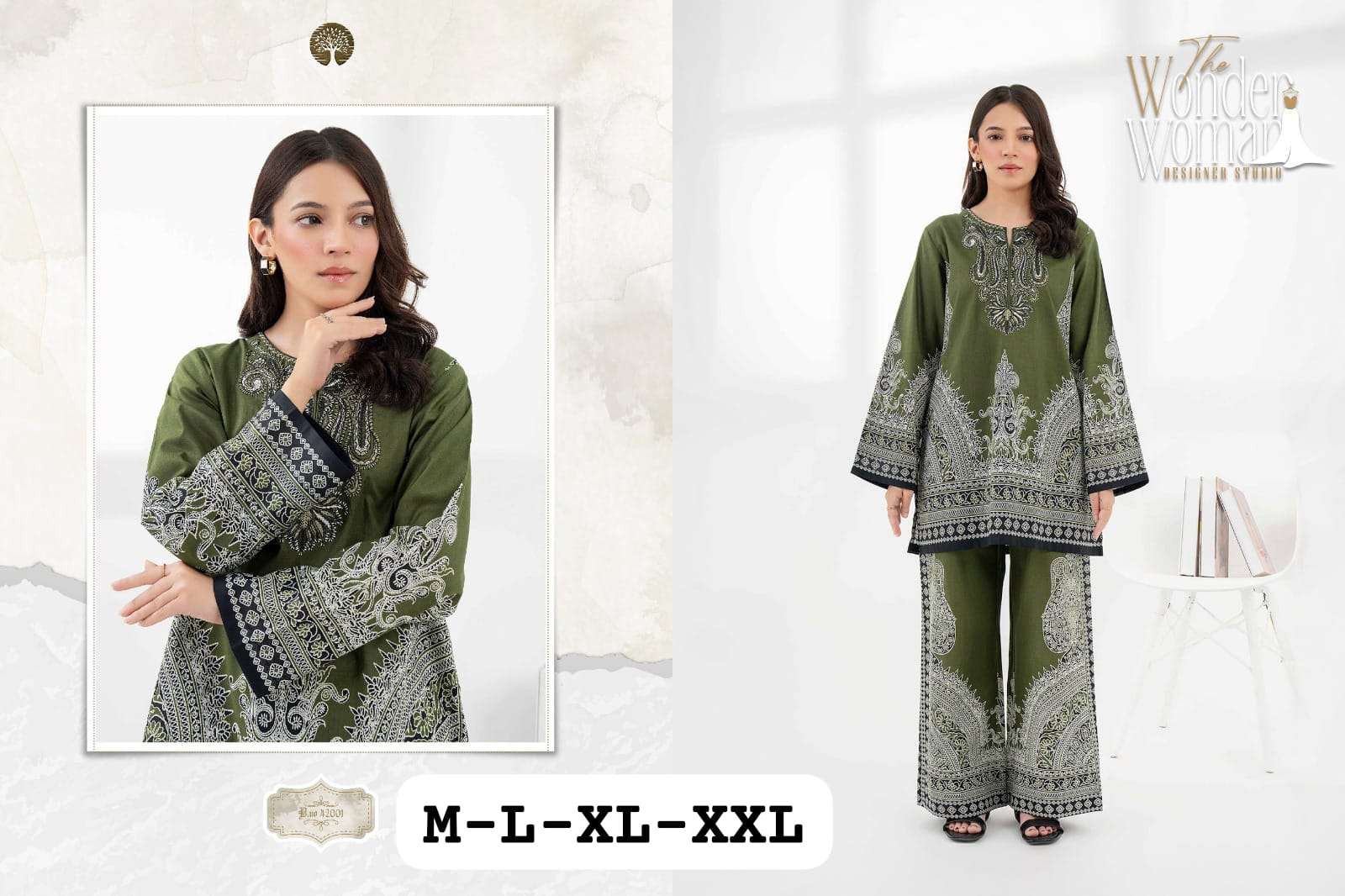 TW-1002 SERIES BY ASLIWHOLESALE DESIGNER PURE COTTON PAKISTANI CO-ORD SET-00028