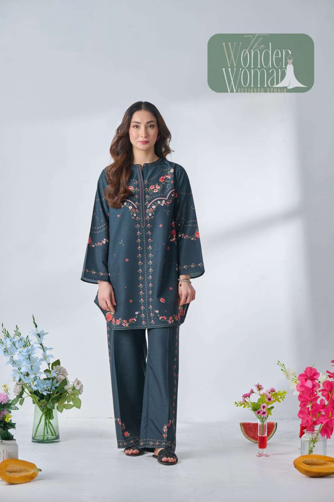 TW-1012 BY ASLIWHOLESALE DESIGNER PURE COTTON SATIN PAKISTANI CO-ORD SET-00028