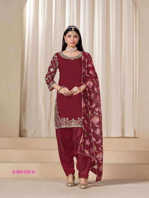 TWISHA AANAYA VOL-225 PURE ROMAN SILK EMBROIDERY DRESSES-00274