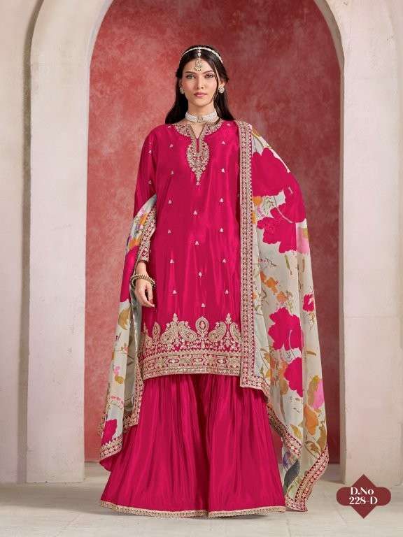 TWISHA AANAYA VOL-228  PURE CHINON SILK EMBROIDERY DRESSES-00274