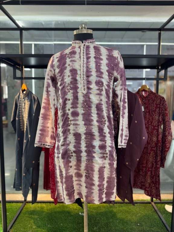 UTSAV BY ASLIWHOLESALE DESIGNER PURE LINEN PRINTED MENS KURTAS-00179