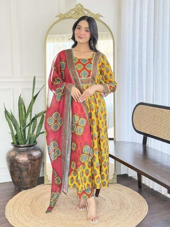 VAMIKA BY ASLIWHOLESALE DESIGNER PURE RAYON PRINTED DRESSES-00264
