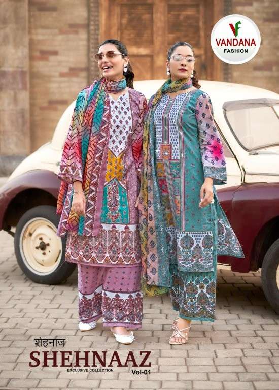 VANDANA FASHION SHEHNAAZ VOL-01 PURE COTTON PRINTED PAKISTANI DRESSES-00201