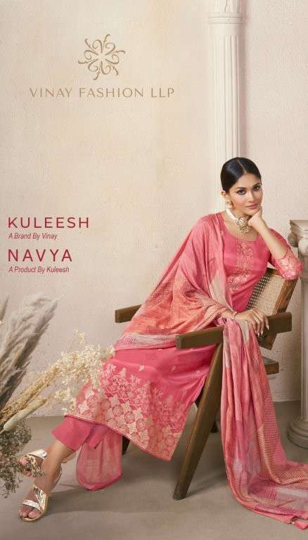 VINAY FASHION KULEESH NAVYA PURE MUSLIN PRINTED DRESSES-00150