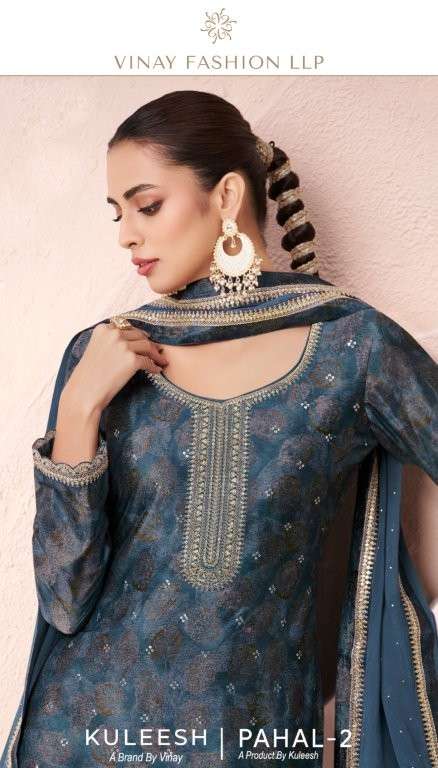 VINAY FASHION KULEESH PAHAL VOL-02 PURE CHINON PRINTED DRESSES-00028