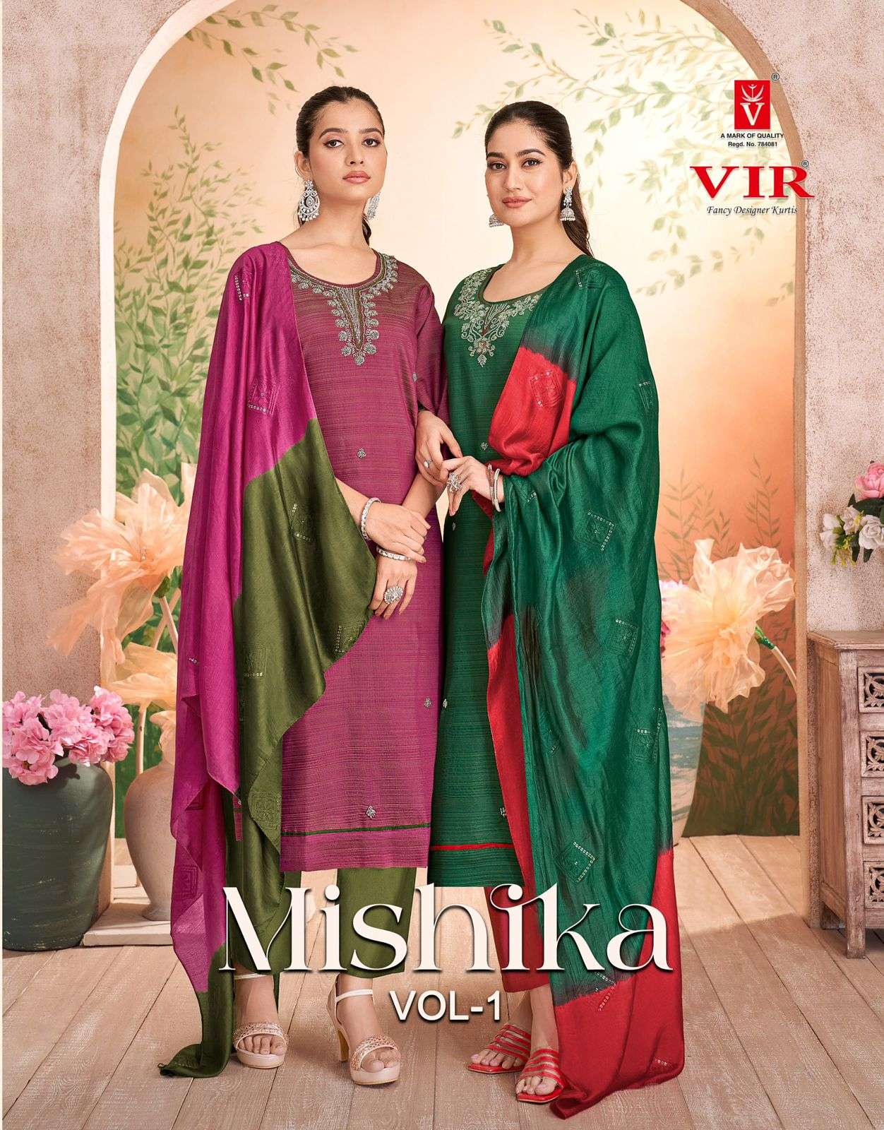 VIR MISHIKA VOL-01 PURE VETICAN HAND WORK DRESSES-00140