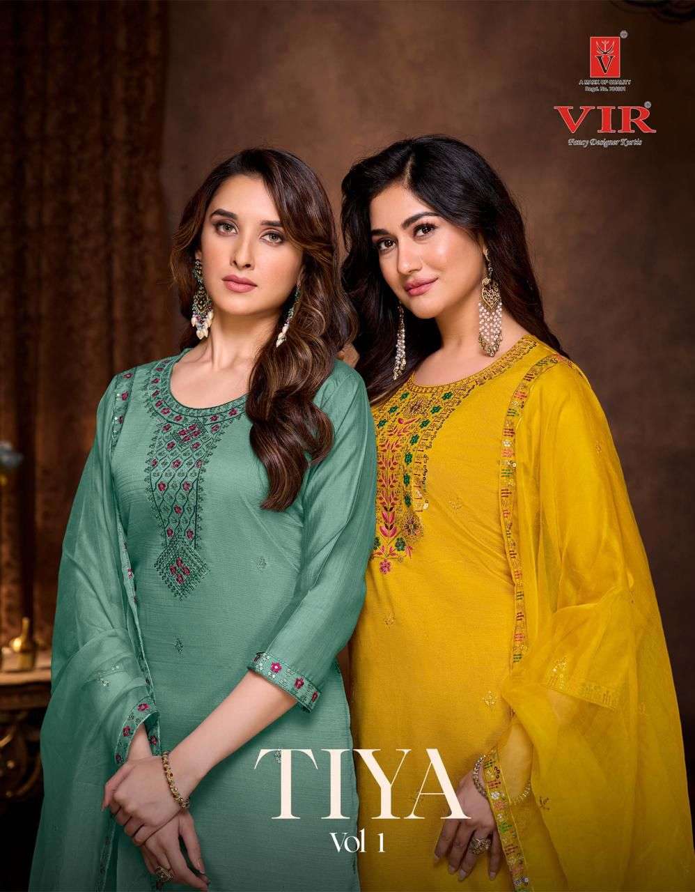 VIR TIYA VOL-01 PURE VERTICAL EMBROIDERY DRESSES-00140