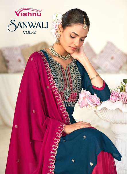 VISHNU SANWALI VOL-02 PURE VICHITRA SILK DRESSES-00011
