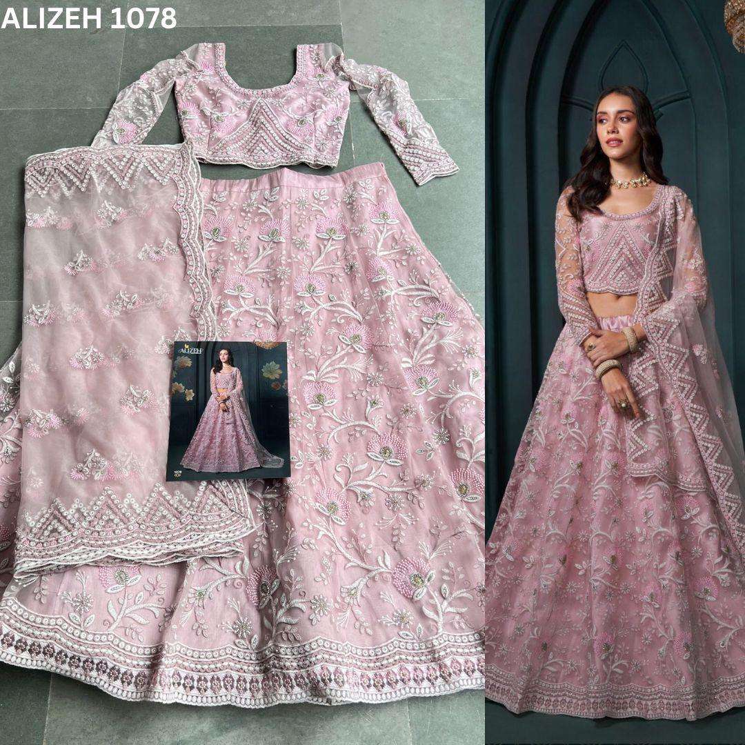 WEDDING AFFAIR VOL-3 BY ALIZEH HEAVY DESIGNER BUTTERFLY NET LEHENGAS-00001