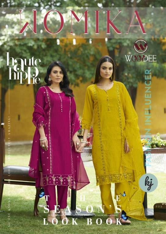 WOODEE WOMIKA PURE ROMAN SILK EMBROIDERY DRESSES-00140